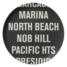 Vintage Bus Scrolls / SF Edition_3 Dinner Plates