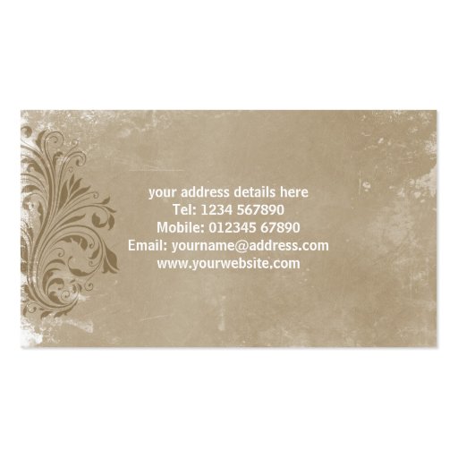 Vintage Business Card (back side)