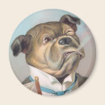 Vintage Business Dog Round Magnet magnets