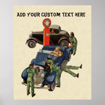 Vintage Business, Joe's Full Service Gas Station Poster