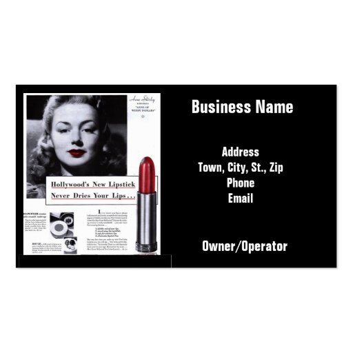 Vintage Business Lipstick Appointment Card Business Card Templates (front side)