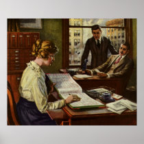 Vintage Business Meeting Print