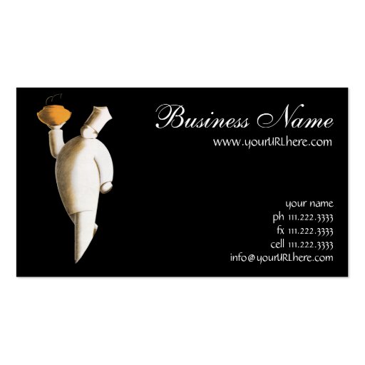 Vintage Business, Professional Restaurant Chef Business Card (front side)