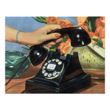 Vintage Business, Rotary Dial Phone and Hand Announcement