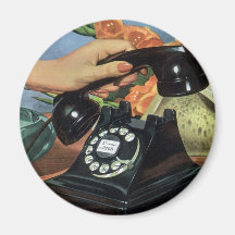Vintage Business, Rotary Dial Phone and Hand Fridge Magnets
