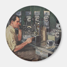 Vintage Business Telephone Pay Phone Repairman Magnet