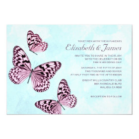 Vintage Butterflies Wedding Invitations Personalized Announcements