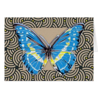 Vintage Butterfly Art Greeting Card