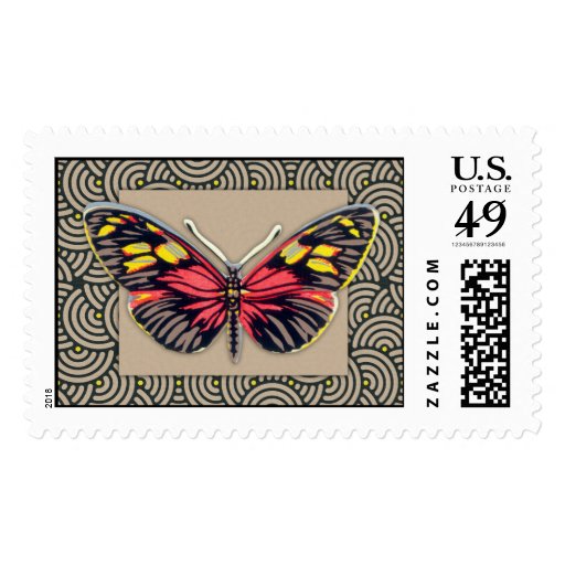 Vintage Butterfly Art Postage Stamp Zazzle