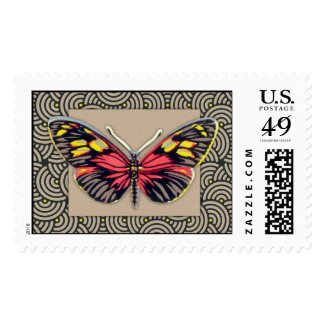 Vintage Butterfly Art Stamp