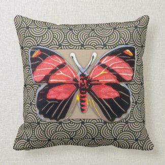 Vintage Butterfly Art Throw Pillows