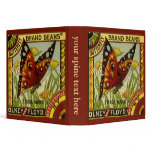 Vintage Butterfly Brand Beans Vegetable Label Vinyl Binders