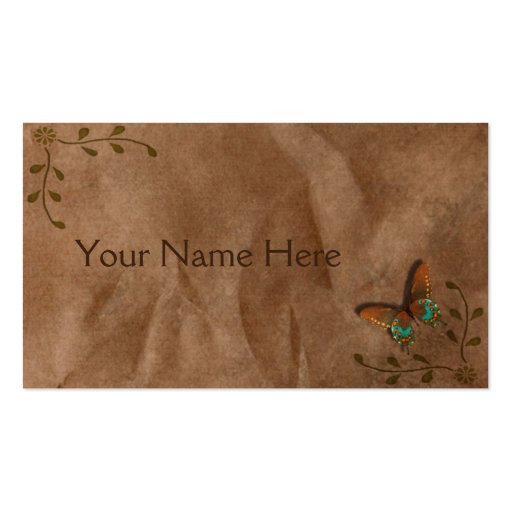 Vintage Butterfly Business Card (back side)