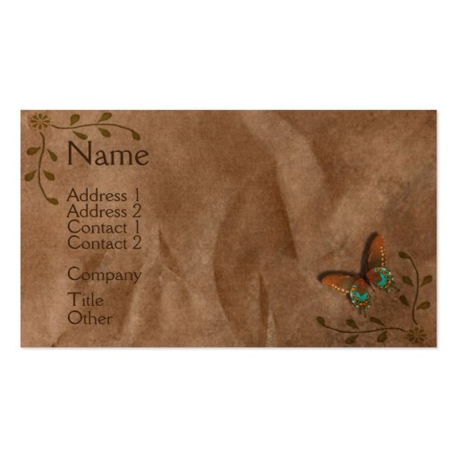 Vintage Butterfly Business Card (front side)