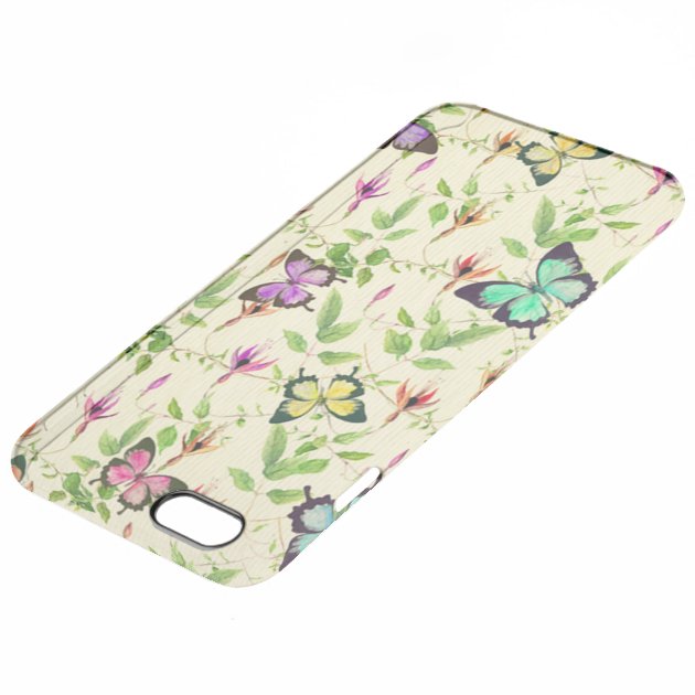 vintage,butterfly,floral,cute,girly,pattern,water uncommon clearlyâ„¢ deflector iPhone 6 plus case-3