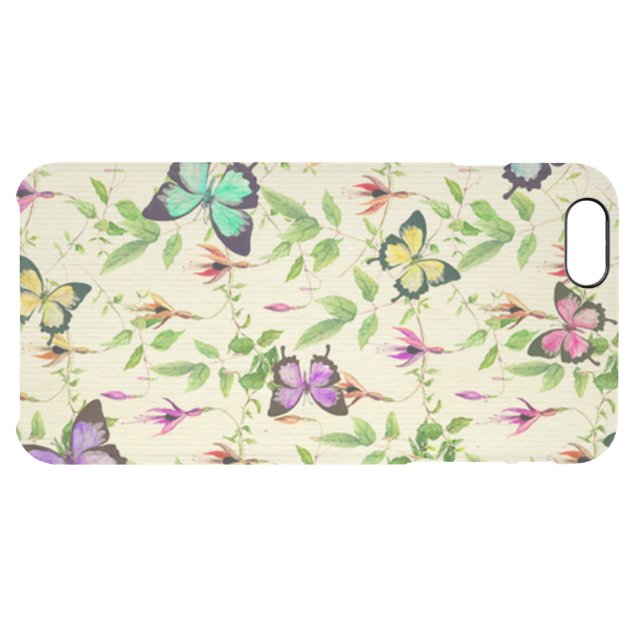 vintage,butterfly,floral,cute,girly,pattern,water uncommon clearlyâ„¢ deflector iPhone 6 plus case-5