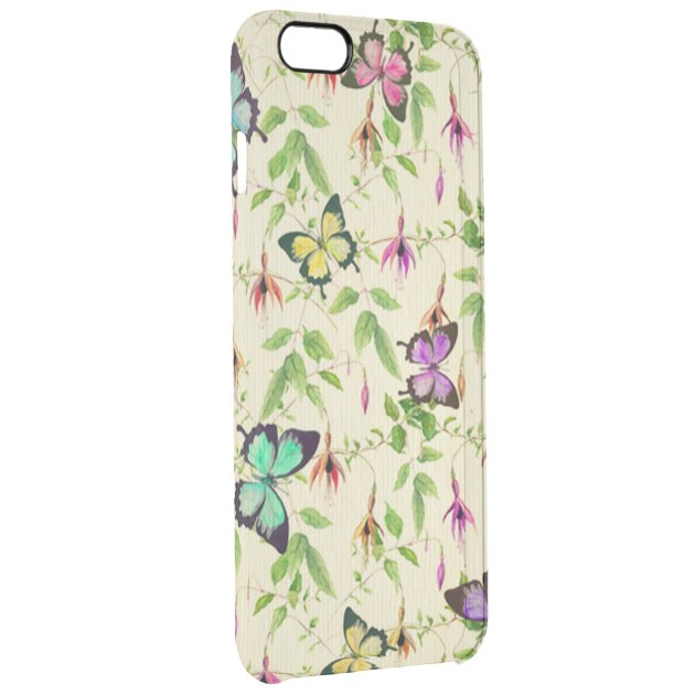 vintage,butterfly,floral,cute,girly,pattern,water uncommon clearlyâ„¢ deflector iPhone 6 plus case-2