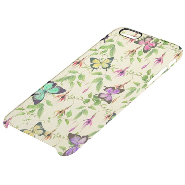 vintage,butterfly,floral,cute,girly,pattern,water uncommon clearlyâ„¢ deflector iPhone 6 plus case-4