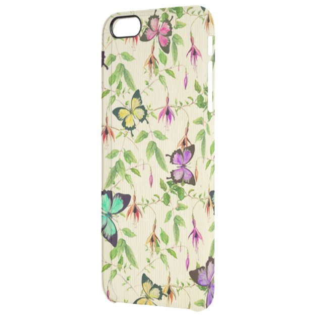 vintage,butterfly,floral,cute,girly,pattern,water uncommon clearlyâ„¢ deflector iPhone 6 plus case