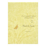 Vintage Butterfly Golden Flourish Wedding Invitati invitations