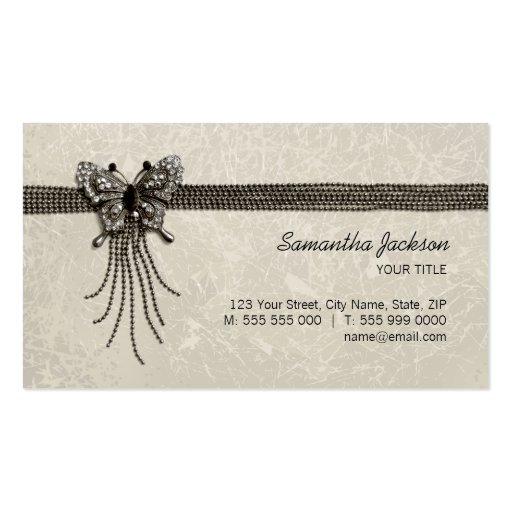 Vintage Butterfly Jewelry business card (front side)