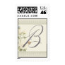 Vintage Butterfly Monogram Postage - Letter B
