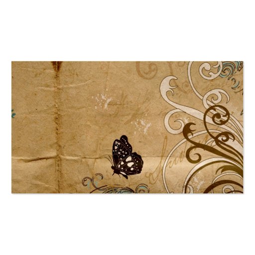 Vintage butterfly Profile Card Business Card Template (back side)