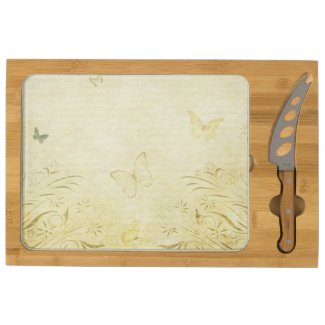 Vintage Butterfly Rectangular Cheese Board
