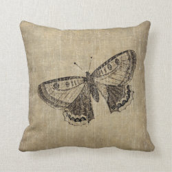 Vintage Butterfly Throw Pillow