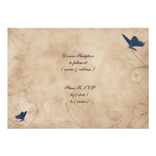 vintage butterfly wedding  Invitations
