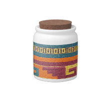 Vintage Cabin Rug Candy Jar