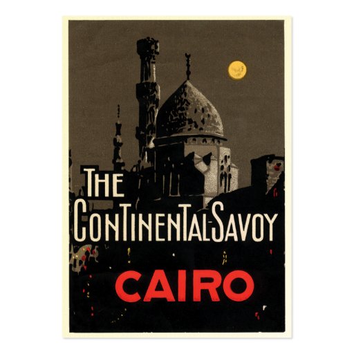 Vintage Cairo Hotel Poster Business Card
