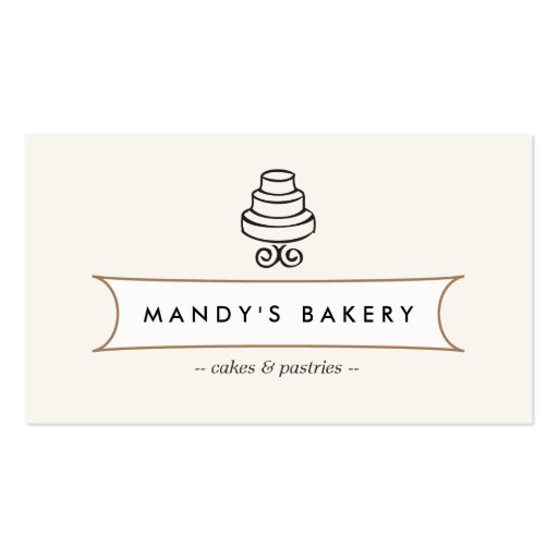 VINTAGE CAKE LOGO I for Bakery, Cafe, Catering Business Card Templates