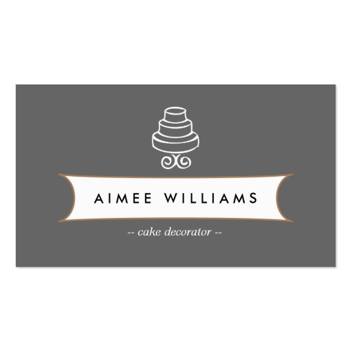VINTAGE CAKE LOGO III for Bakery, Cafe, Catering Business Card (front side)