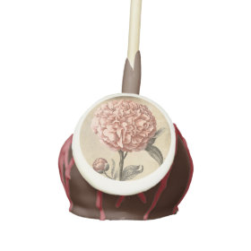 vintage cake pop-favor with pink peony blossom cake pops