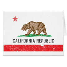Vintage California Flag Greeting Card