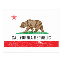 Vintage California Flag Post Card