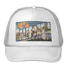 Vintage California Postcard Hat
