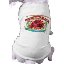 Vintage California Rose Floral Dog T Shirt