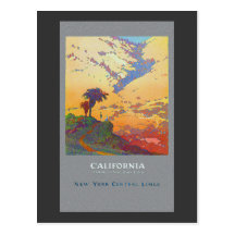 Vintage California Travel Poster Post Card