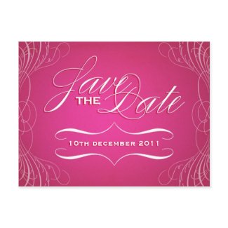 Vintage Calligraphy Save the Date postcard postcard