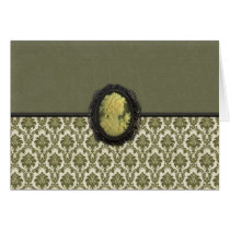 Vintage Cameo and Fabric Card