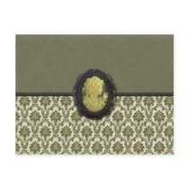 Vintage Cameo and Fabric Card postcards by vintagegiftmall Vintage Cameo and Fabric Card postcards