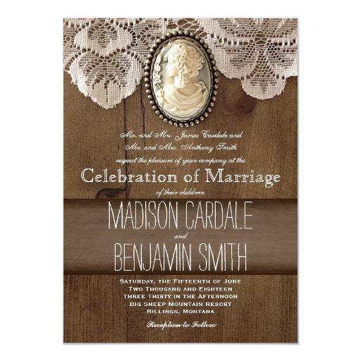 vintage cameo wedding invitations vintage cameo brooch lace wood wedding invitations zazzle vintage cameo wedding invitations vintage cameo brooch lace wood wedding invitations zazzle