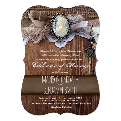 vintage cameo wedding invitations vintage cameo key burlap wood wedding invites zazzle vintage cameo wedding invitations vintage cameo key burlap wood wedding invites zazzle
