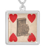 Vintage Camera & Hearts Silver Necklace