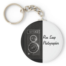 Vintage Camera Lens Photographer Keychain