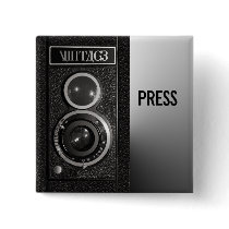 Vintage Camera On Media and Press Badge Button