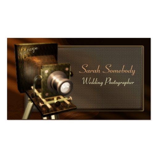 Vintage Camera Profile Card Business Card Templates (front side)