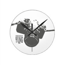 Vintage Camera Round Wall Clock